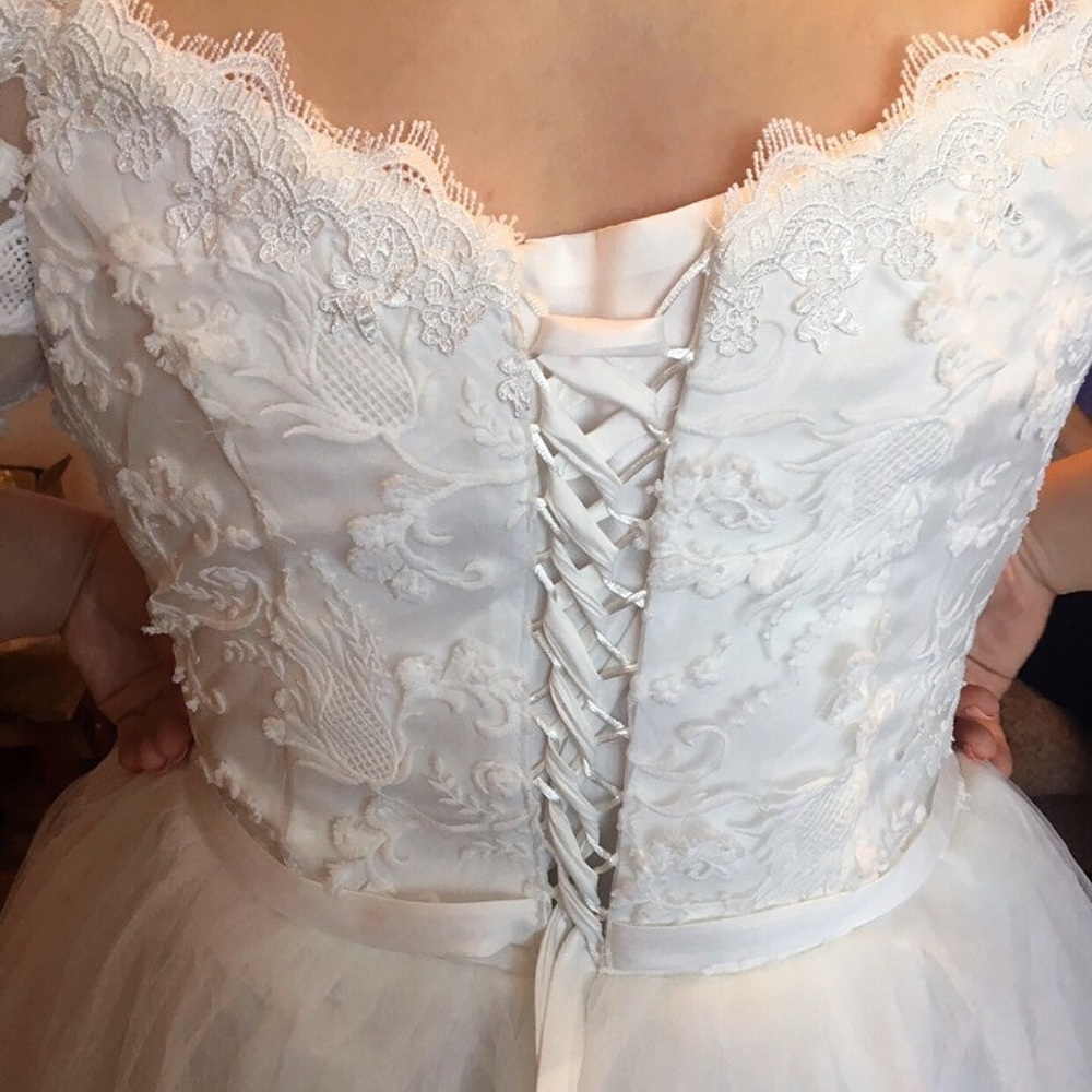 Courthouse Royal Satin Lace Wedding Dress, 4-28W - Picture 6 of 8